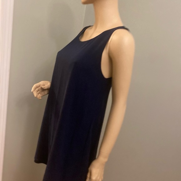 Alice‎ + Olivia Silk Mini Dress Navy Blue - Size Small Petite - Picture 4 of 8